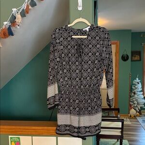 Black and White Patterned Dress